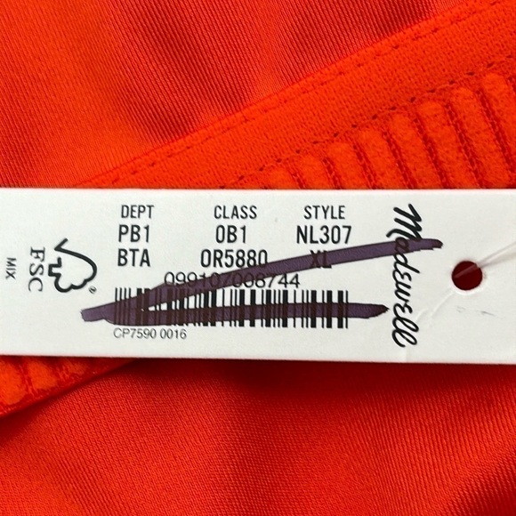 Madewell Flex Sweetheart Crop Tank Top in Brilliant Tangerine size XL NWT NL307 - Picture 9 of 13
